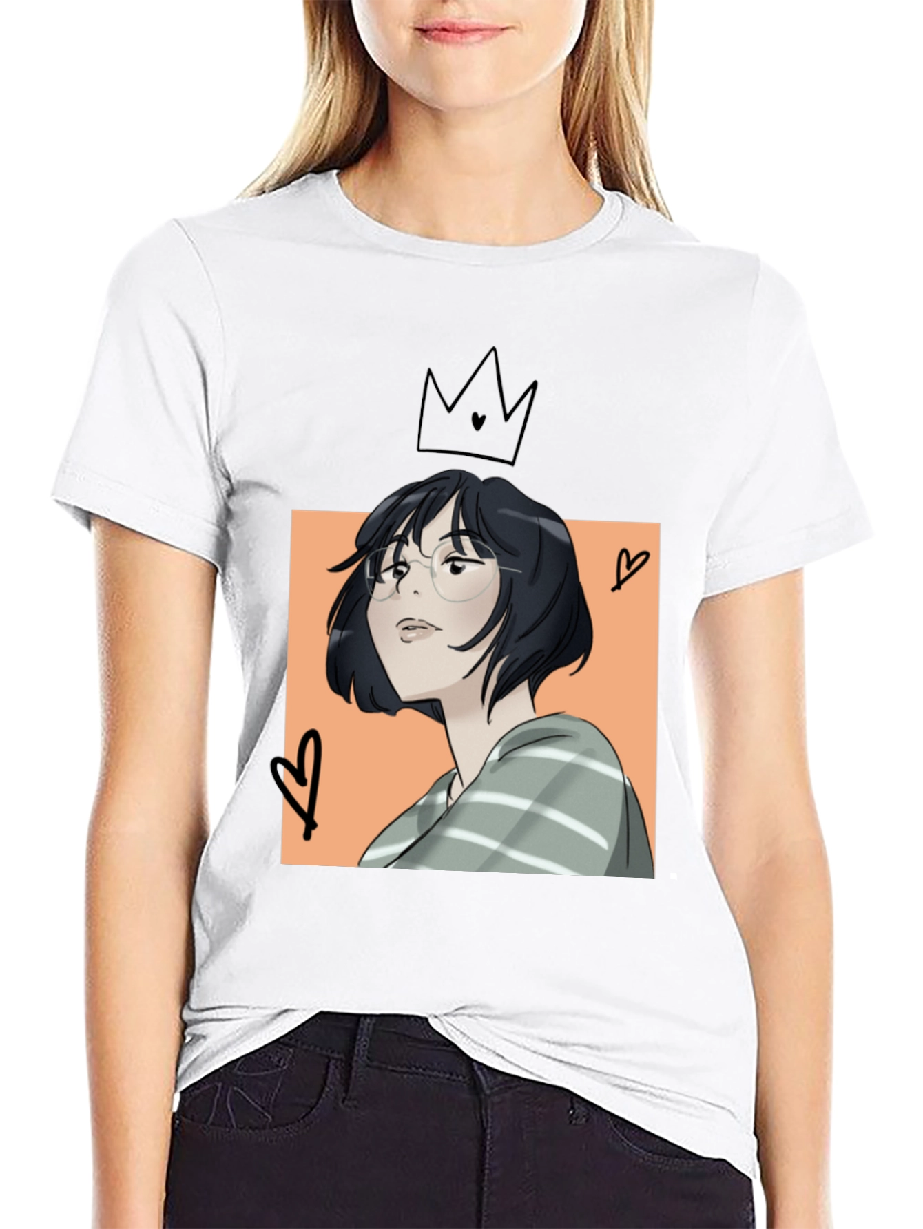 Anime Girl Black T-Shirt