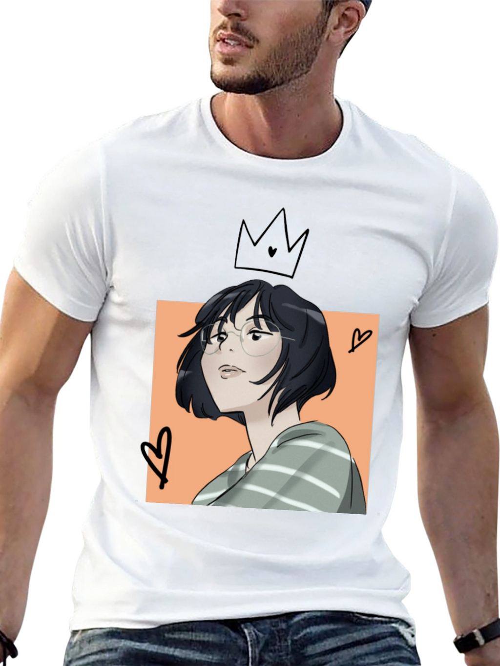 Anime Girl Black T-Shirt