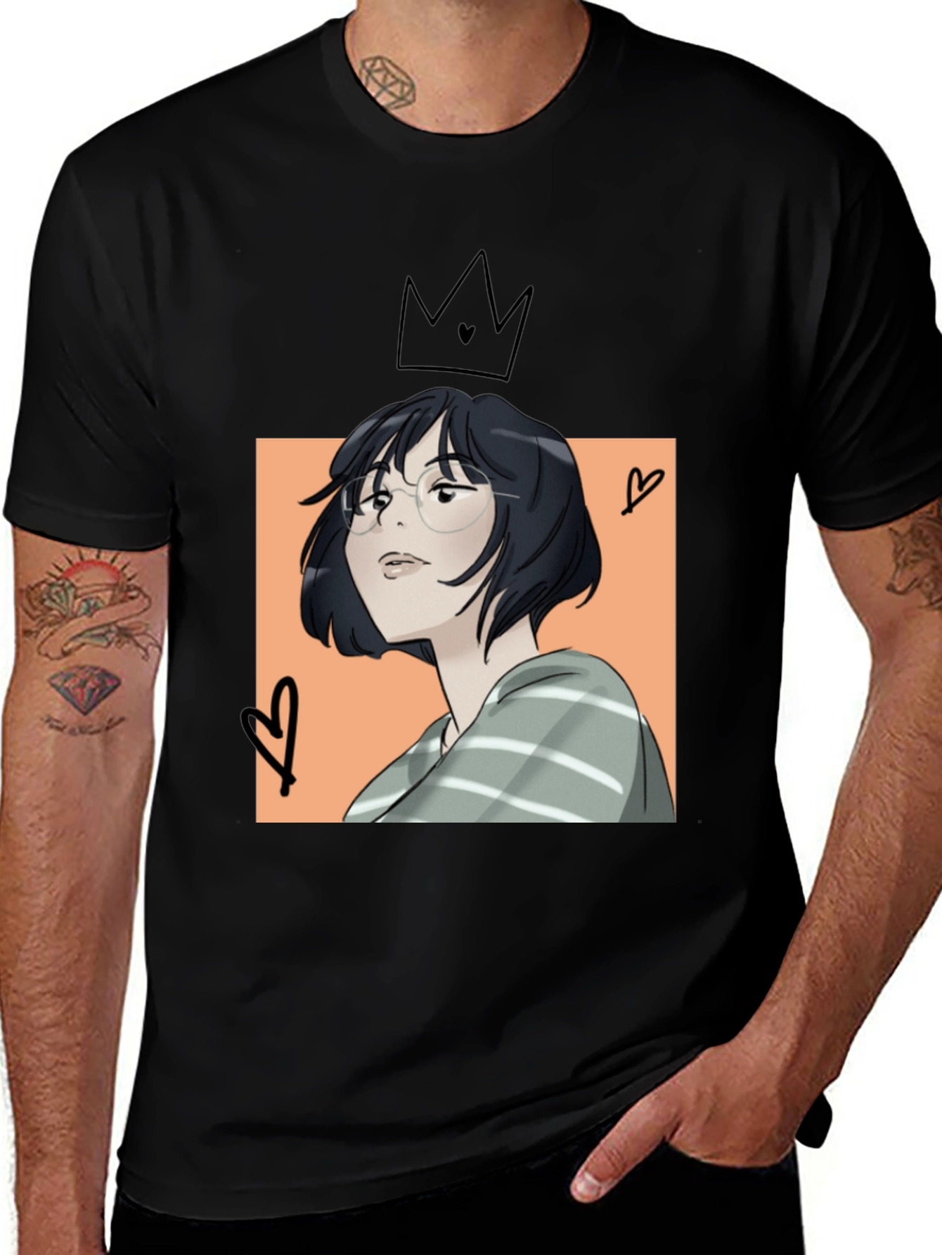 Anime Girl Black T-Shirt