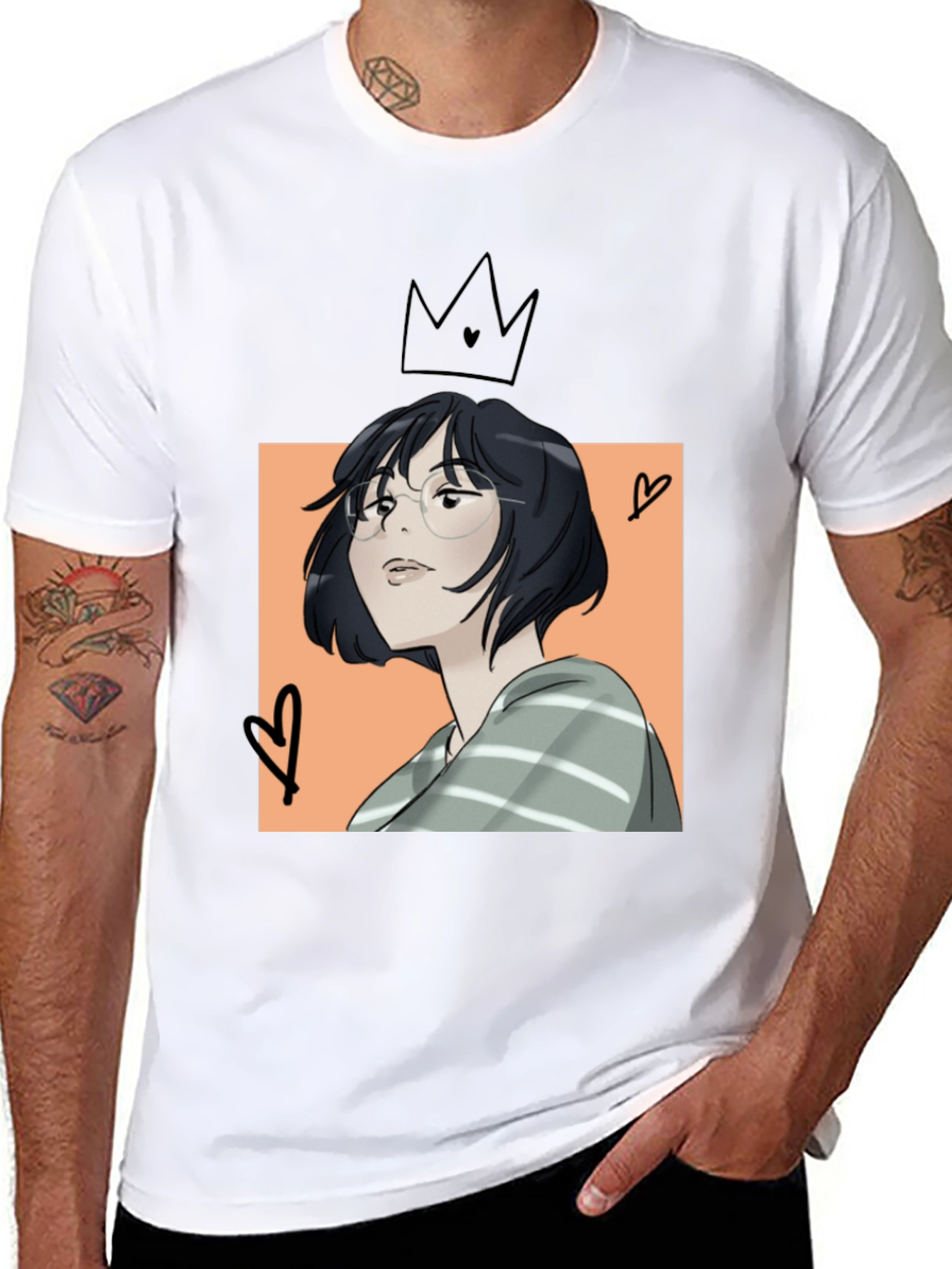 Anime Girl Black T-Shirt