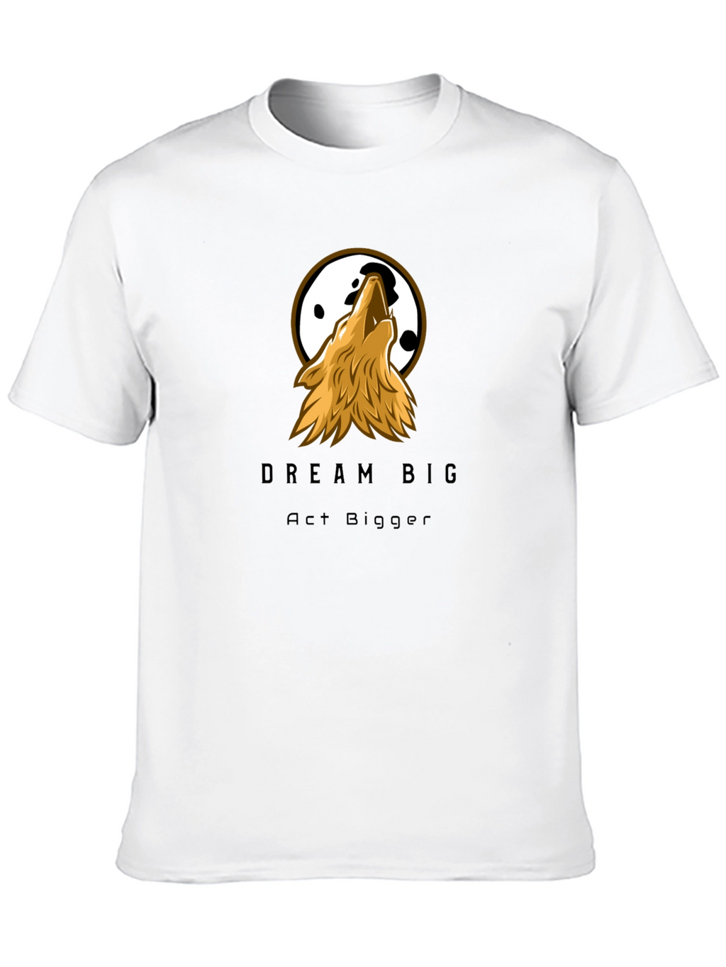 Dream Big Wolf Graphic Tee - Black Cotton