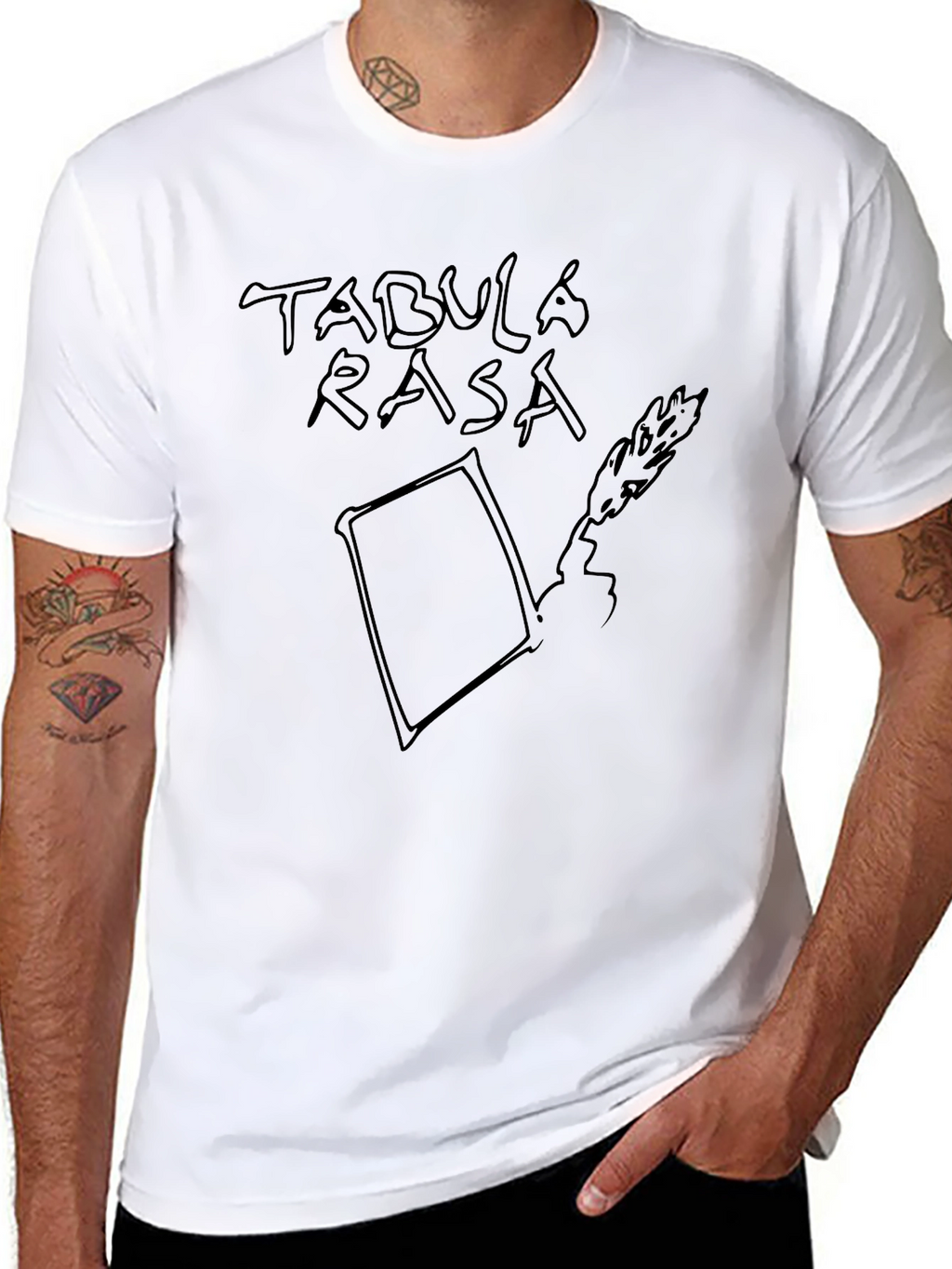 Tabula Rasa Black Graphic Tee - Conceptual Design