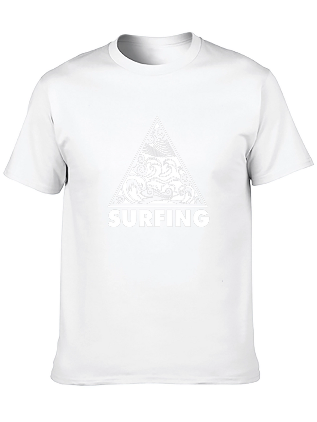 Surfing Triangle Graphic Tee - Stylish Black Cotton T-Shirt
