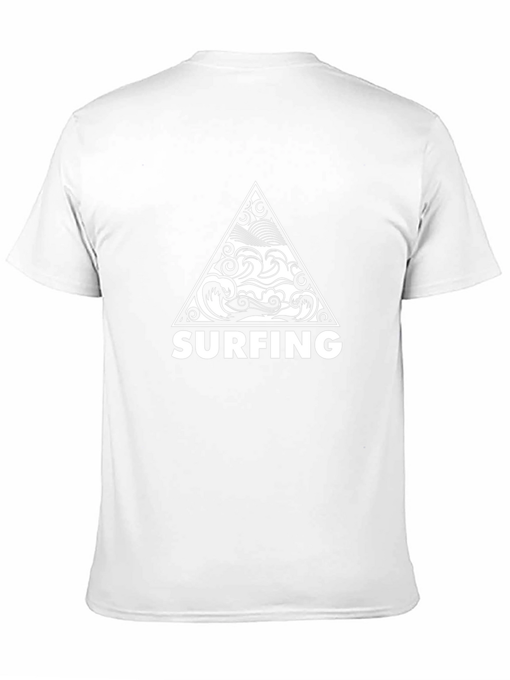 Surfing Triangle Graphic Tee - Stylish Black Cotton T-Shirt