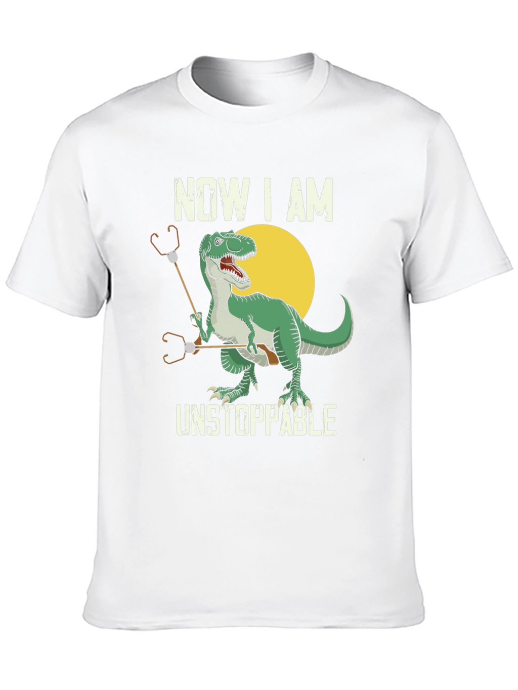 T-Rex Stethoscope Black T-Shirt - Now I am Unstoppable