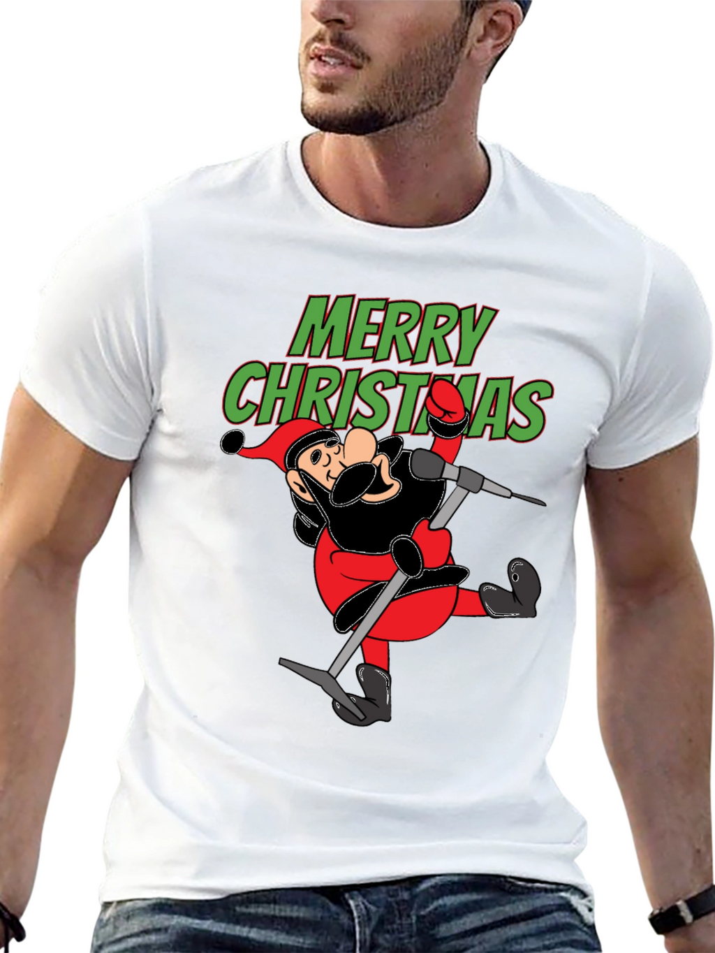 Merry Christmas Cartoon Santa T-Shirt