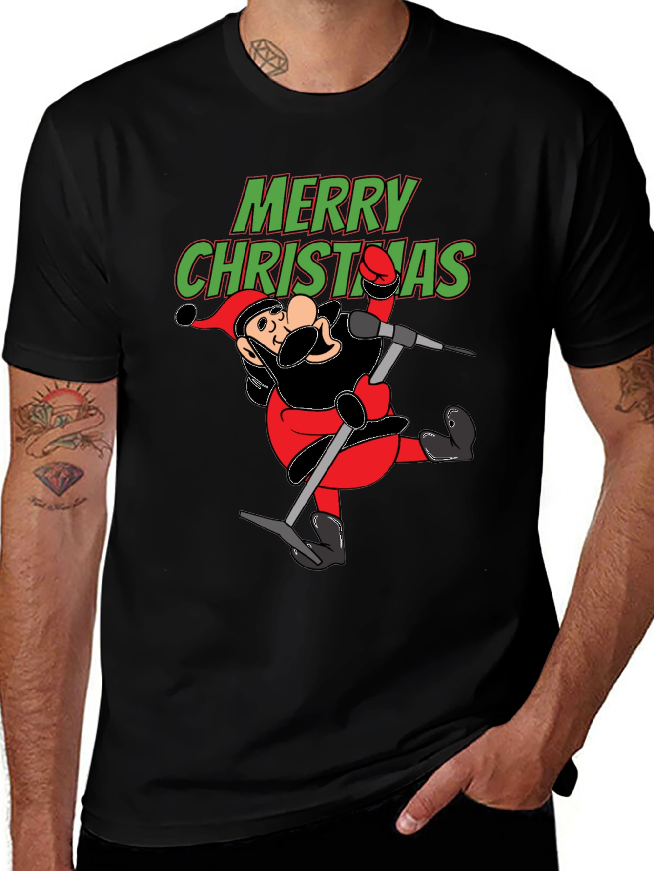 Merry Christmas Cartoon Santa T-Shirt