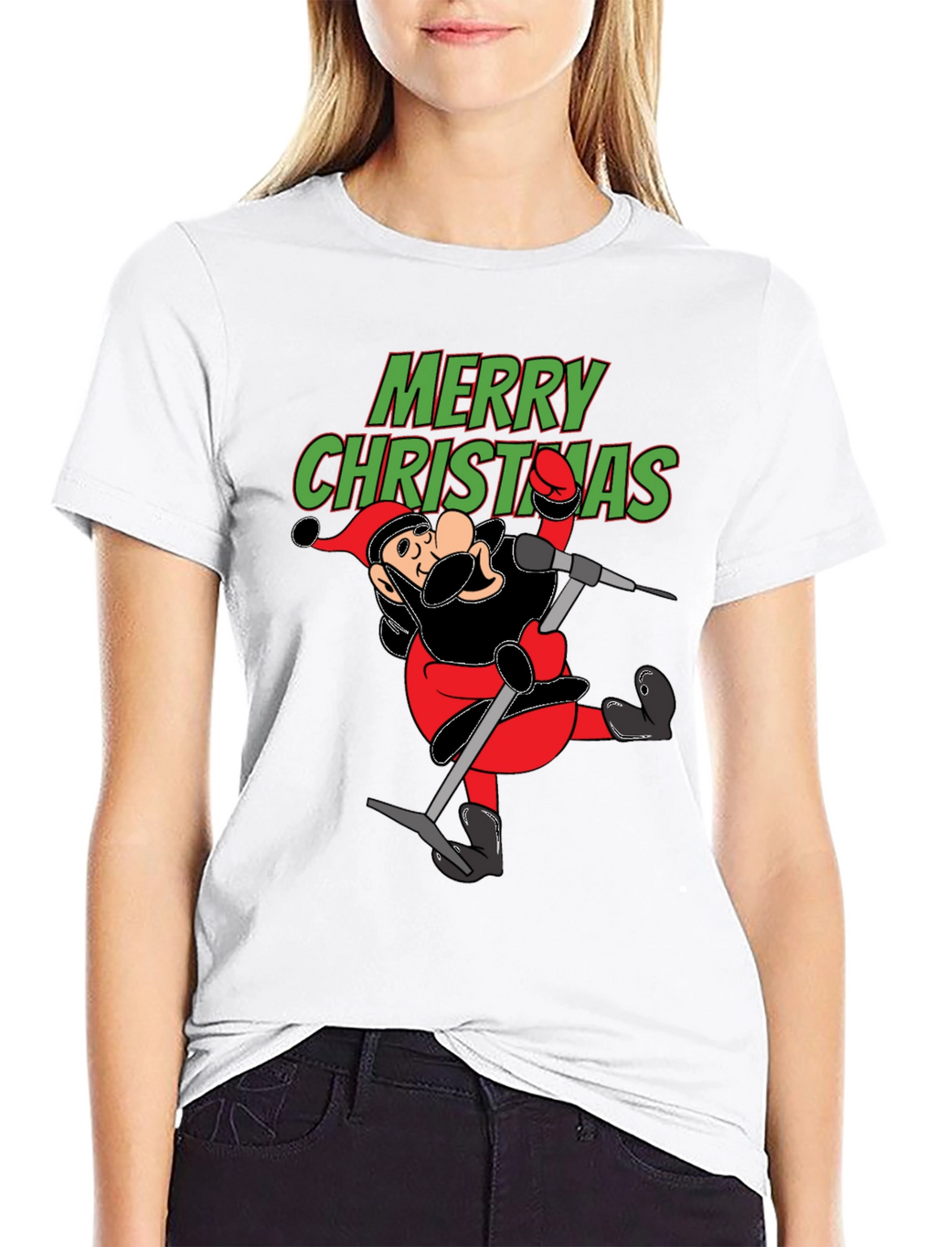 Merry Christmas Cartoon Santa T-Shirt
