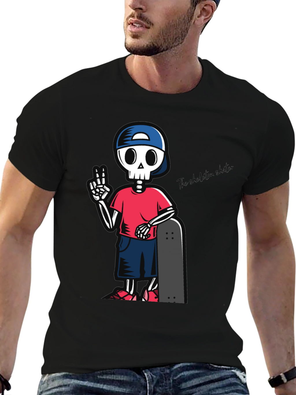Skeleton Skater Graphic T-Shirt