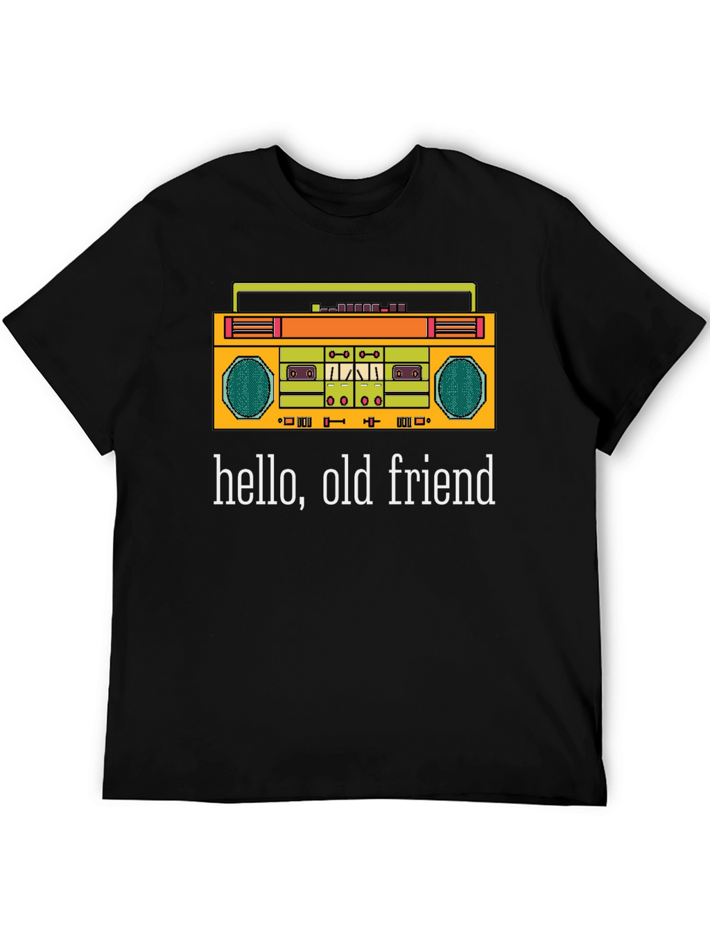 Retro Boombox Graphic T-Shirt - Hello Old Friend