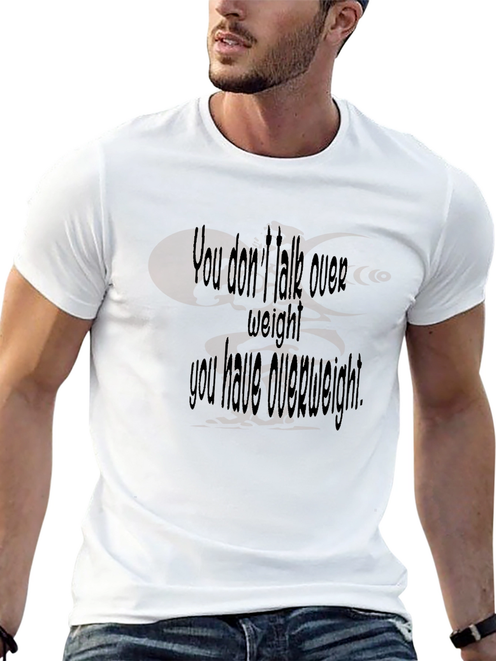 Humorous Overweight Statement Black T-Shirt
