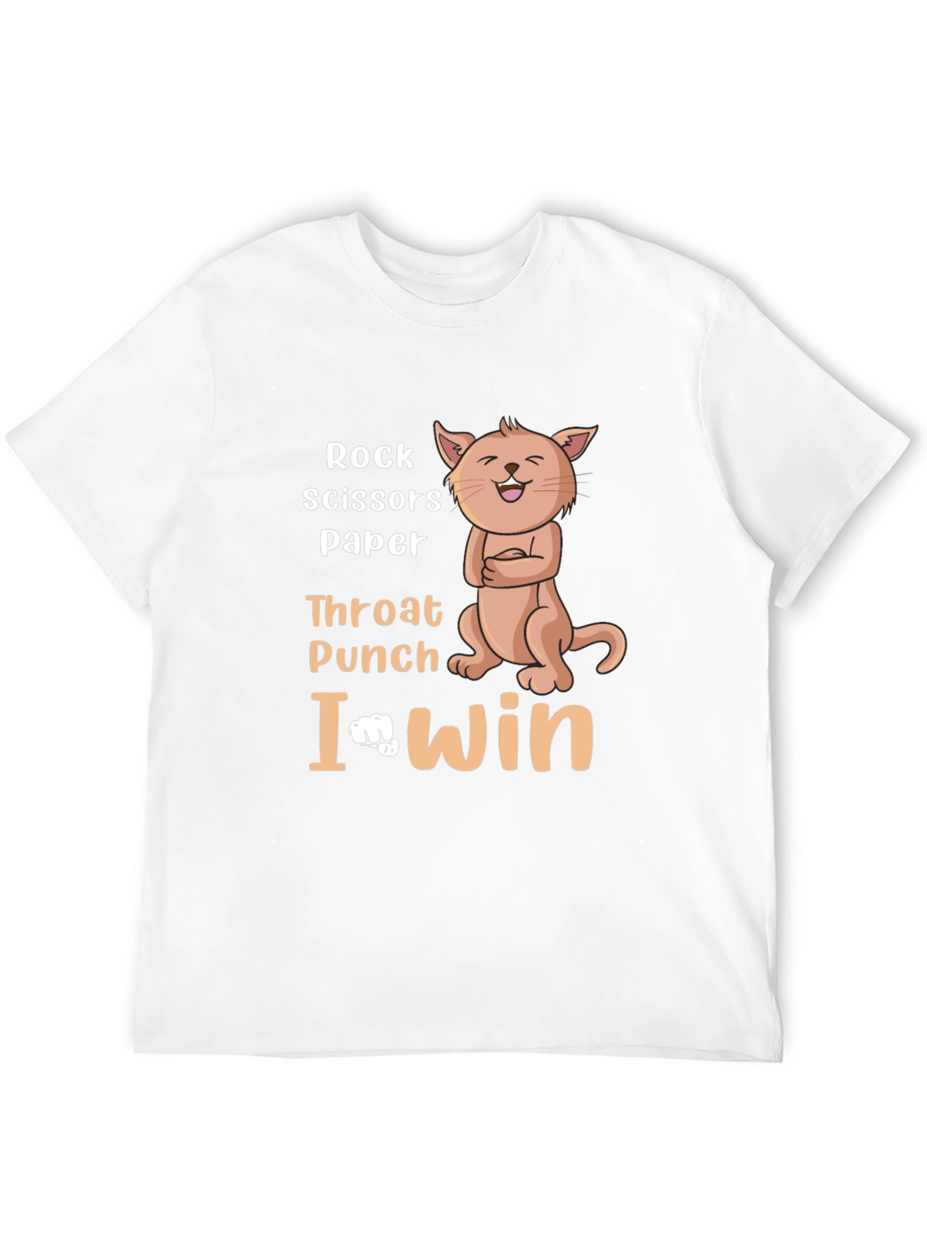 Rock Paper Scissors Funny Cat Graphic T-Shirt