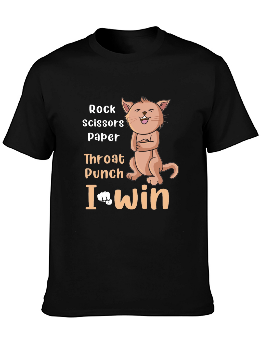 Rock Paper Scissors Funny Cat Graphic T-Shirt