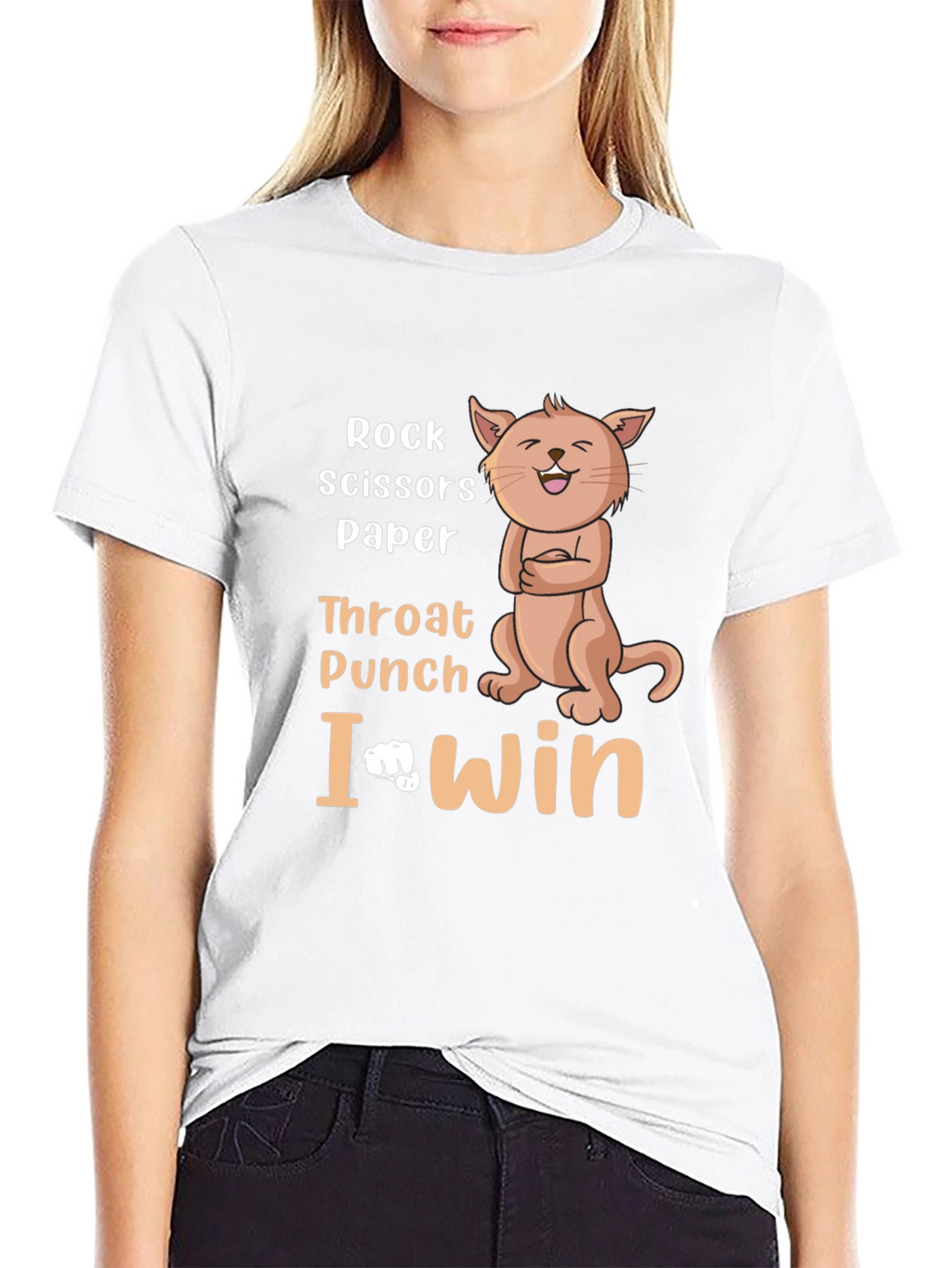 Rock Paper Scissors Funny Cat Graphic T-Shirt
