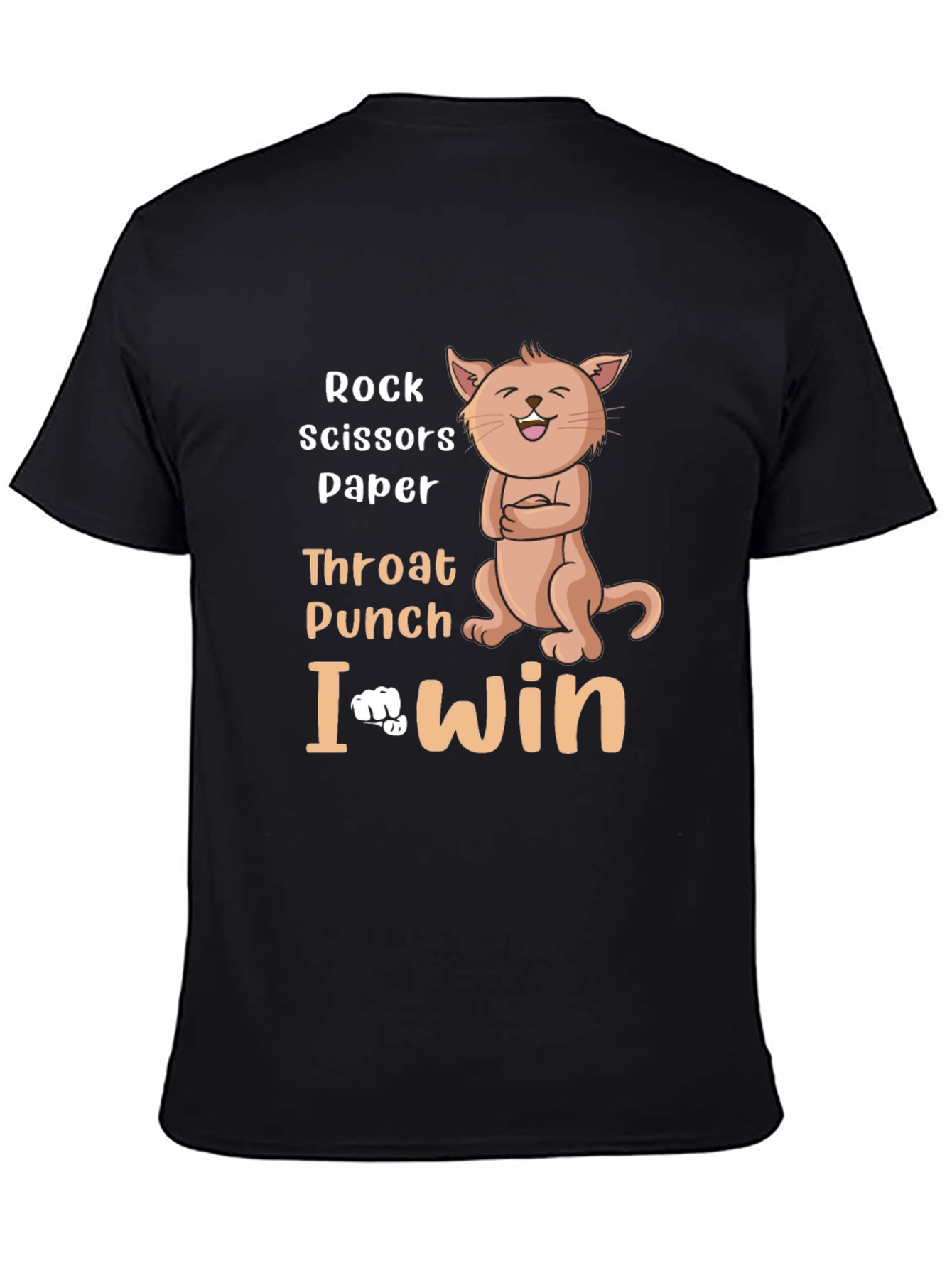 Rock Paper Scissors Funny Cat Graphic T-Shirt