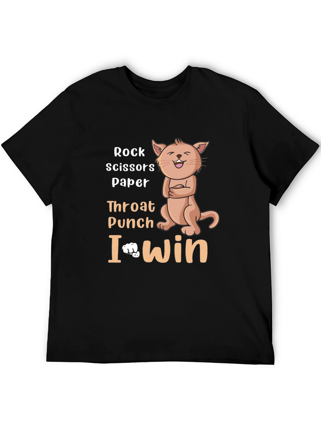Rock Paper Scissors Funny Cat Graphic T-Shirt