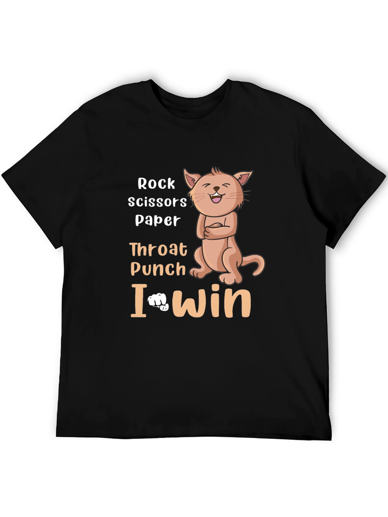 Rock Paper Scissors Funny Cat Graphic T-Shirt