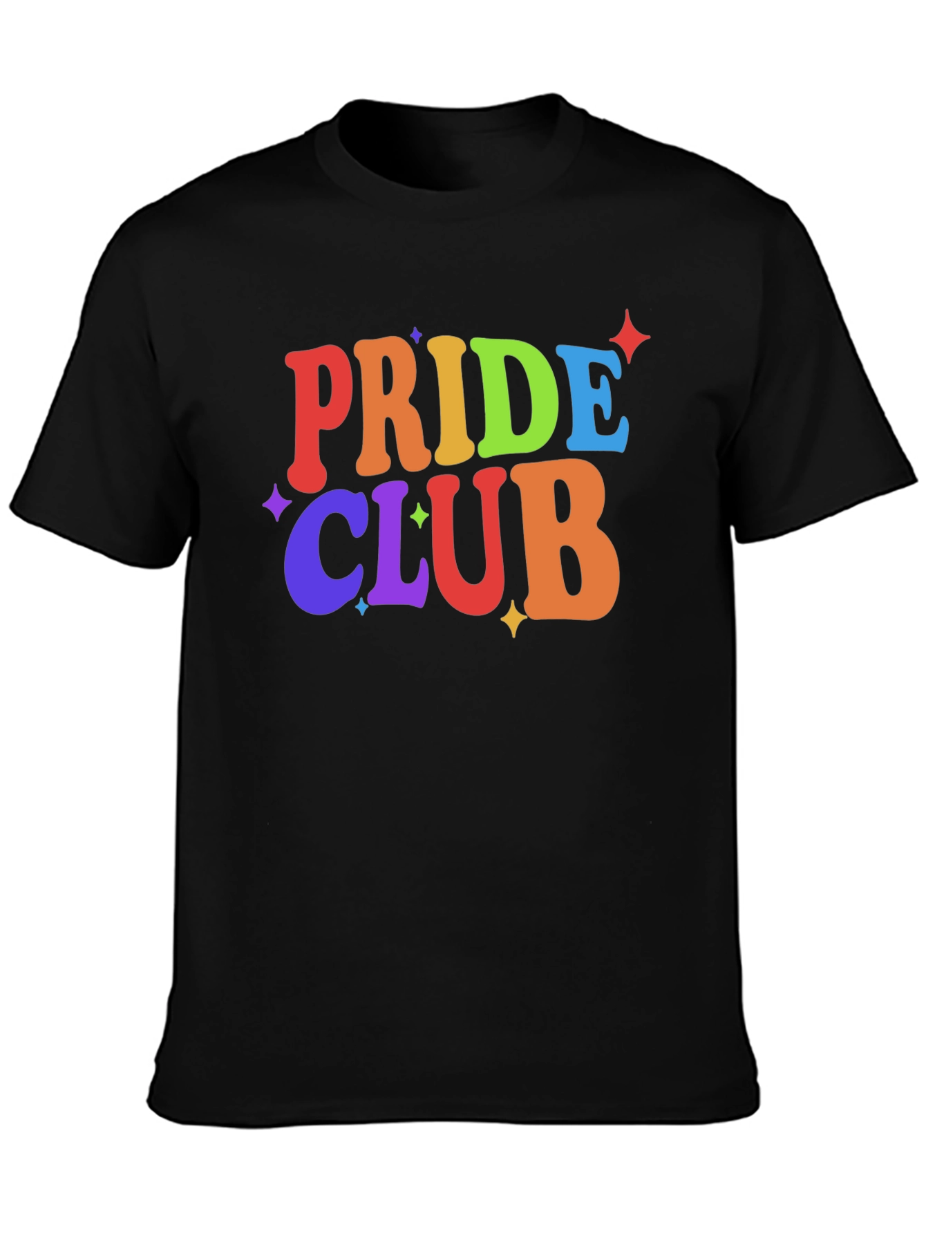 Pride Club Rainbow Graphic Tee - Black