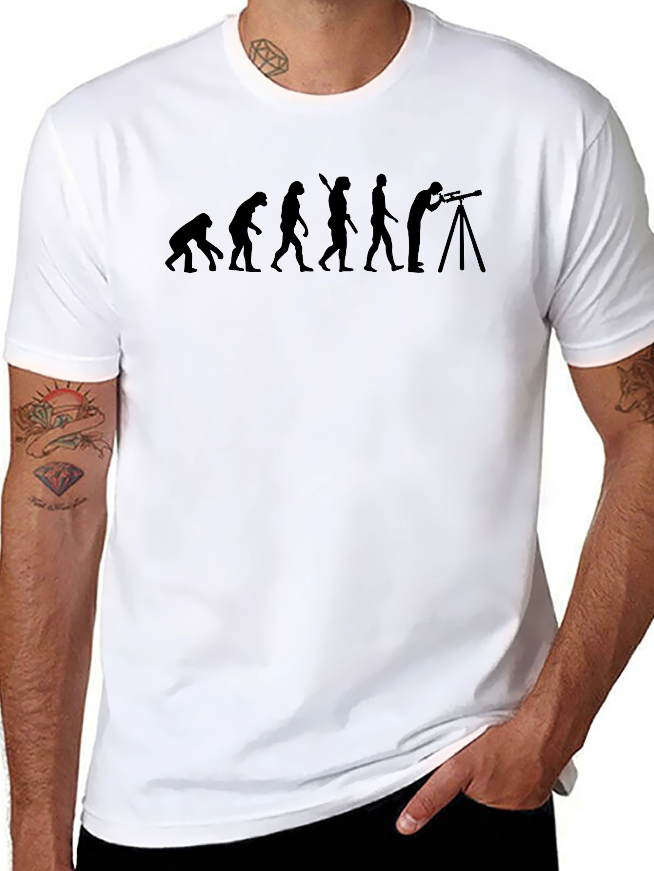 Evolution of Astronomer Black Graphic T-Shirt