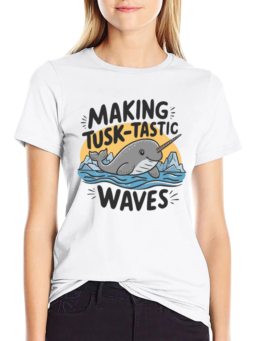 Narwhal Tusk-Tastic Waves Graphic Tee