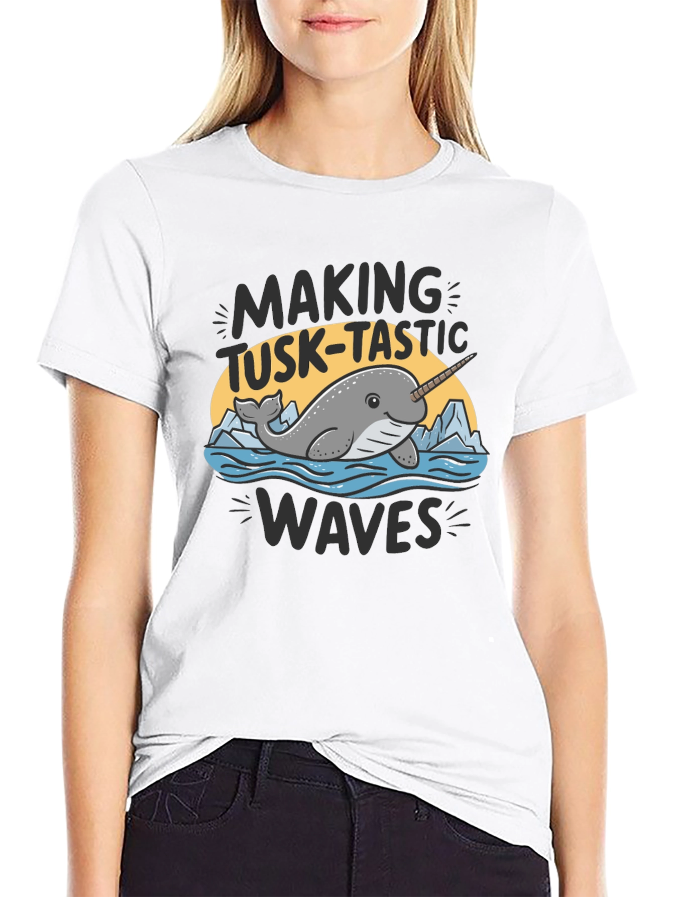 Narwhal Tusk-Tastic Waves Graphic Tee