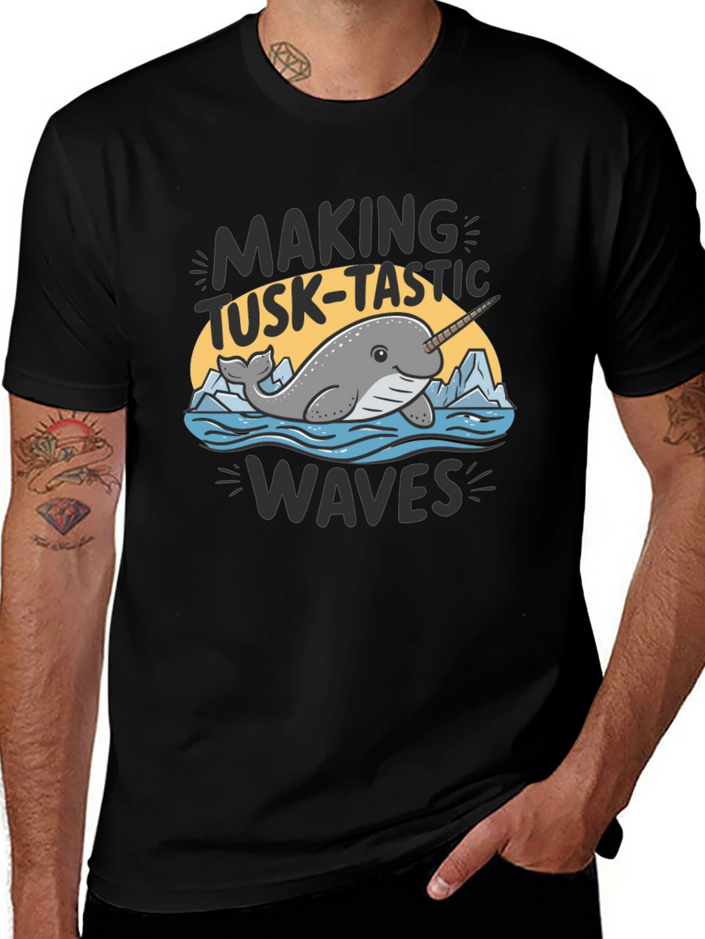 Narwhal Tusk-Tastic Waves Graphic Tee