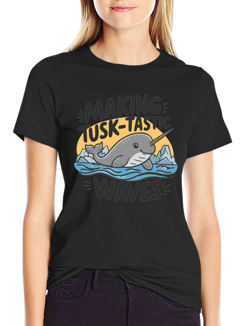 Narwhal Tusk-Tastic Waves Graphic Tee