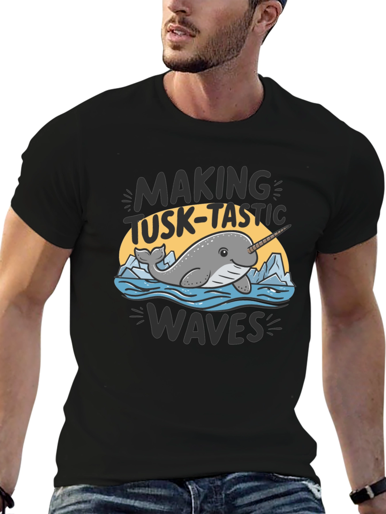 Narwhal Tusk-Tastic Waves Graphic Tee