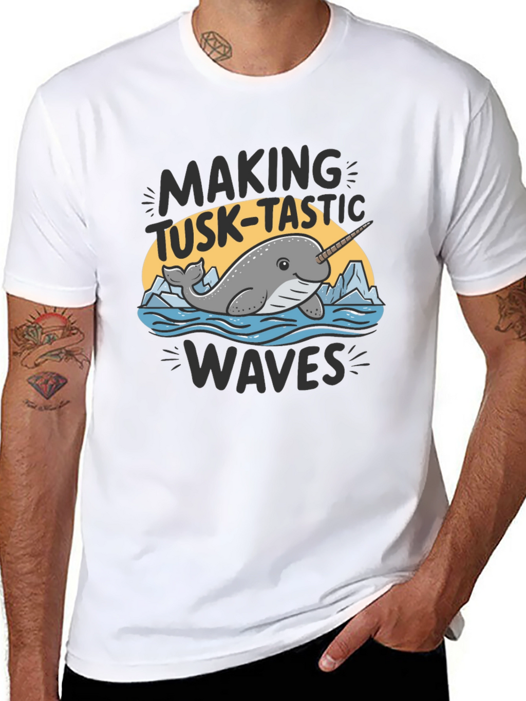 Narwhal Tusk-Tastic Waves Graphic Tee