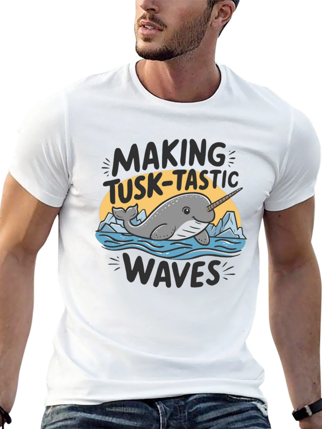 Narwhal Tusk-Tastic Waves Graphic Tee
