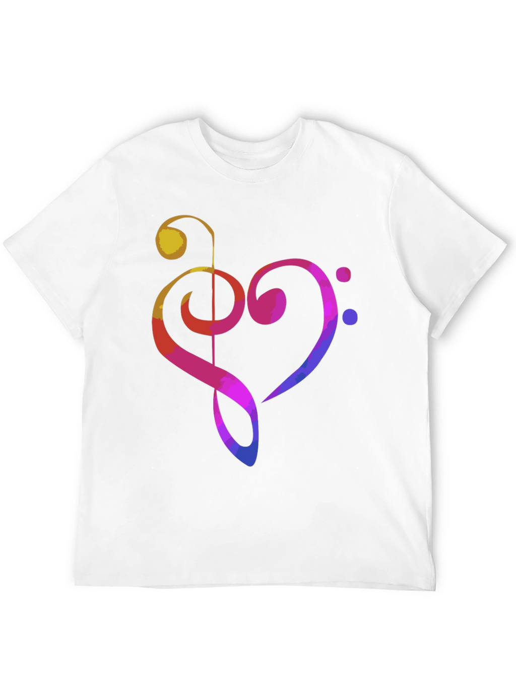 Music Heart Graphic Tee - Black Cotton T-Shirt