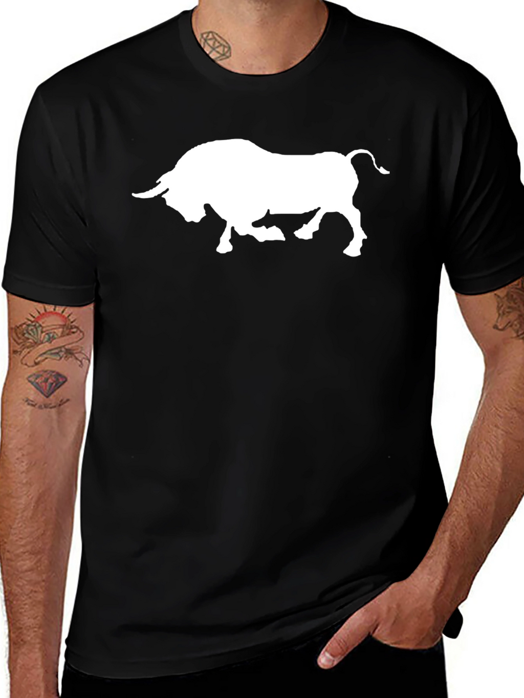 Bull Graphic Tee - Black