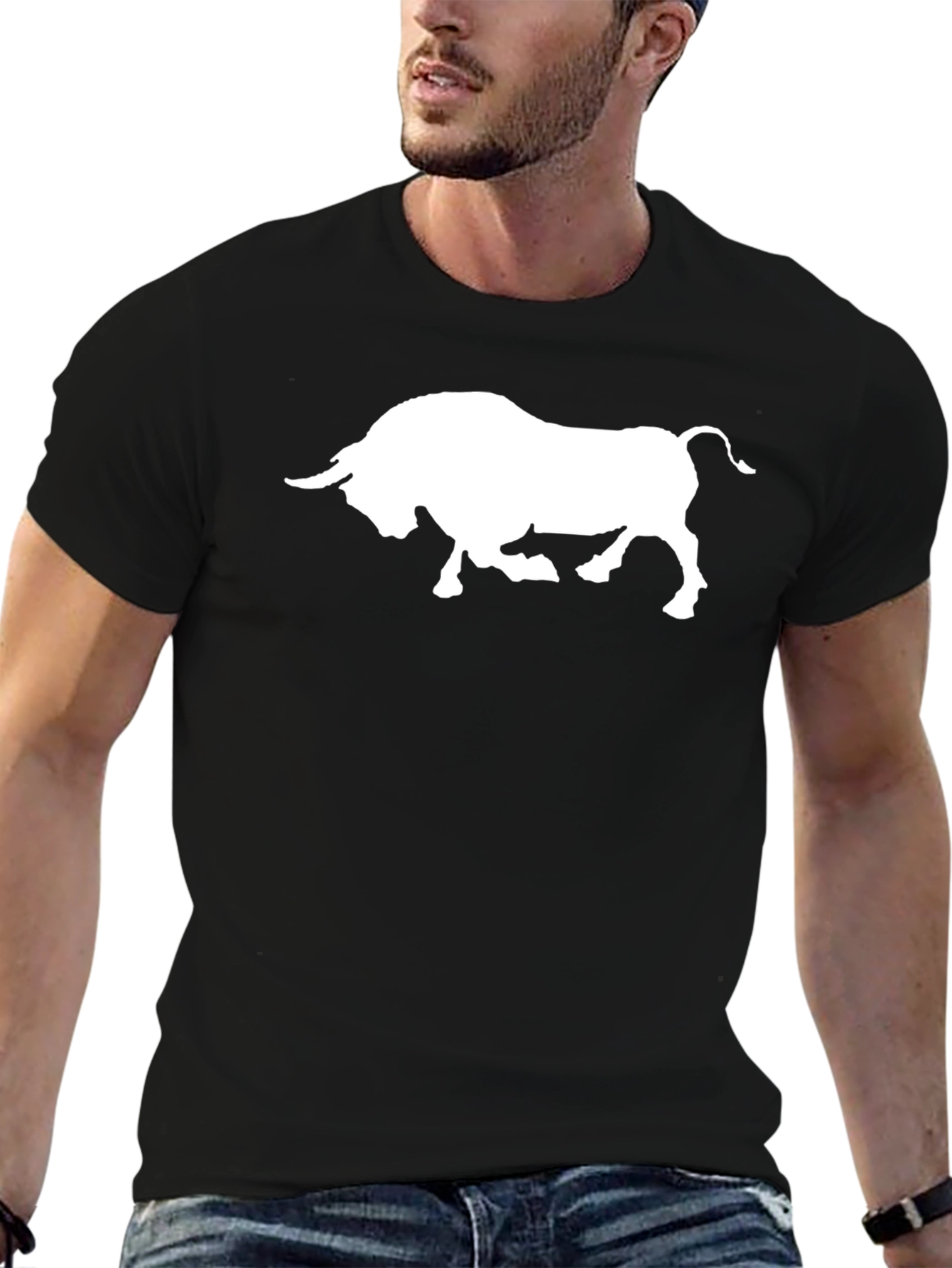 Bull Graphic Tee - Black