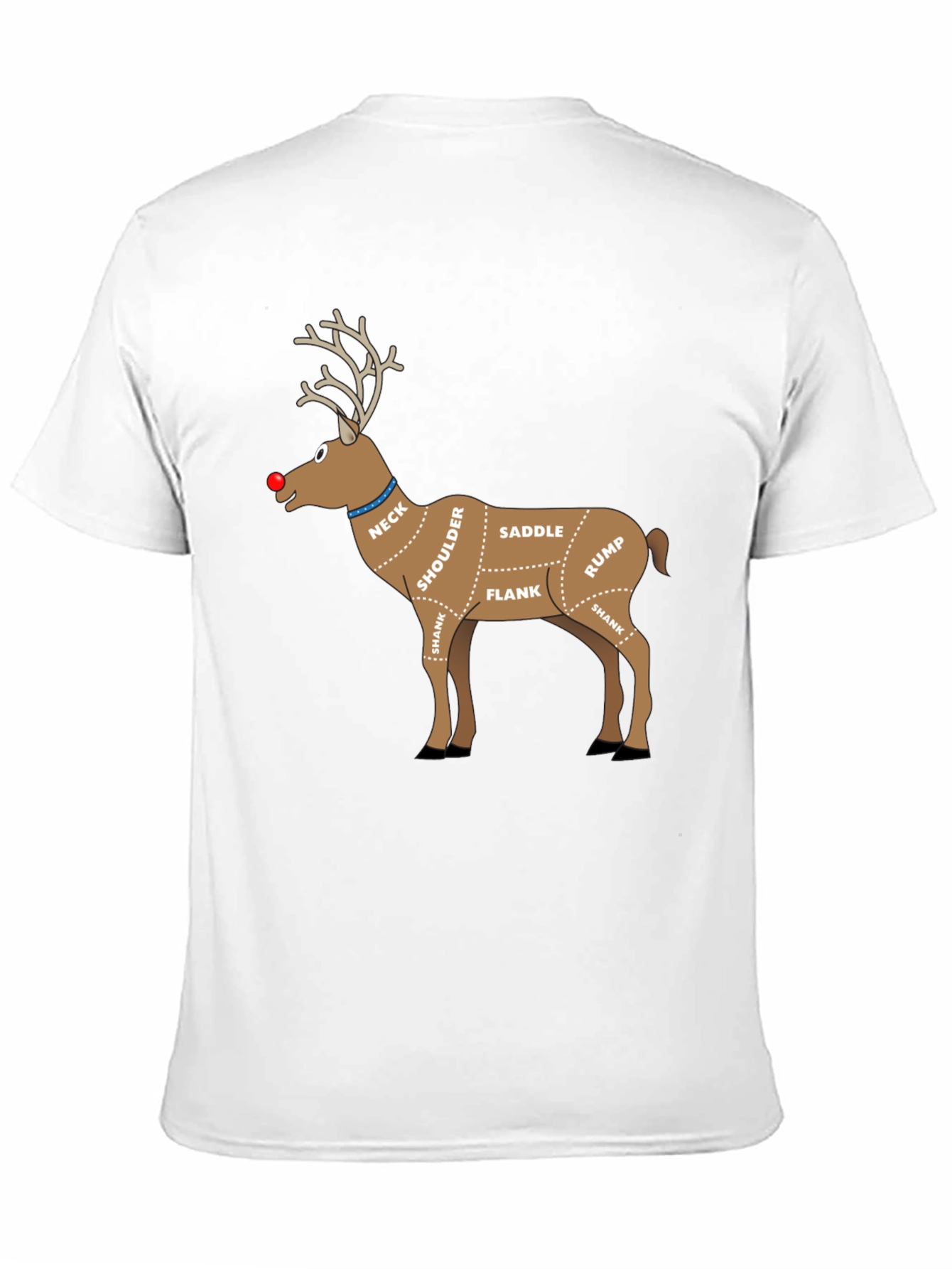 Reindeer Meat Cuts Christmas T-Shirt Funny Xmas Graphic Tee