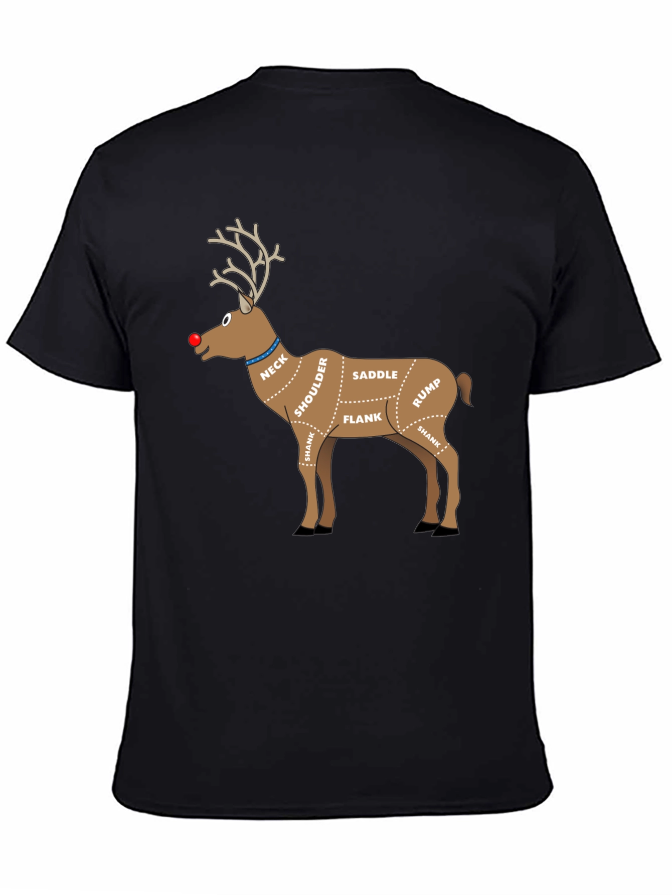 Reindeer Meat Cuts Christmas T-Shirt Funny Xmas Graphic Tee
