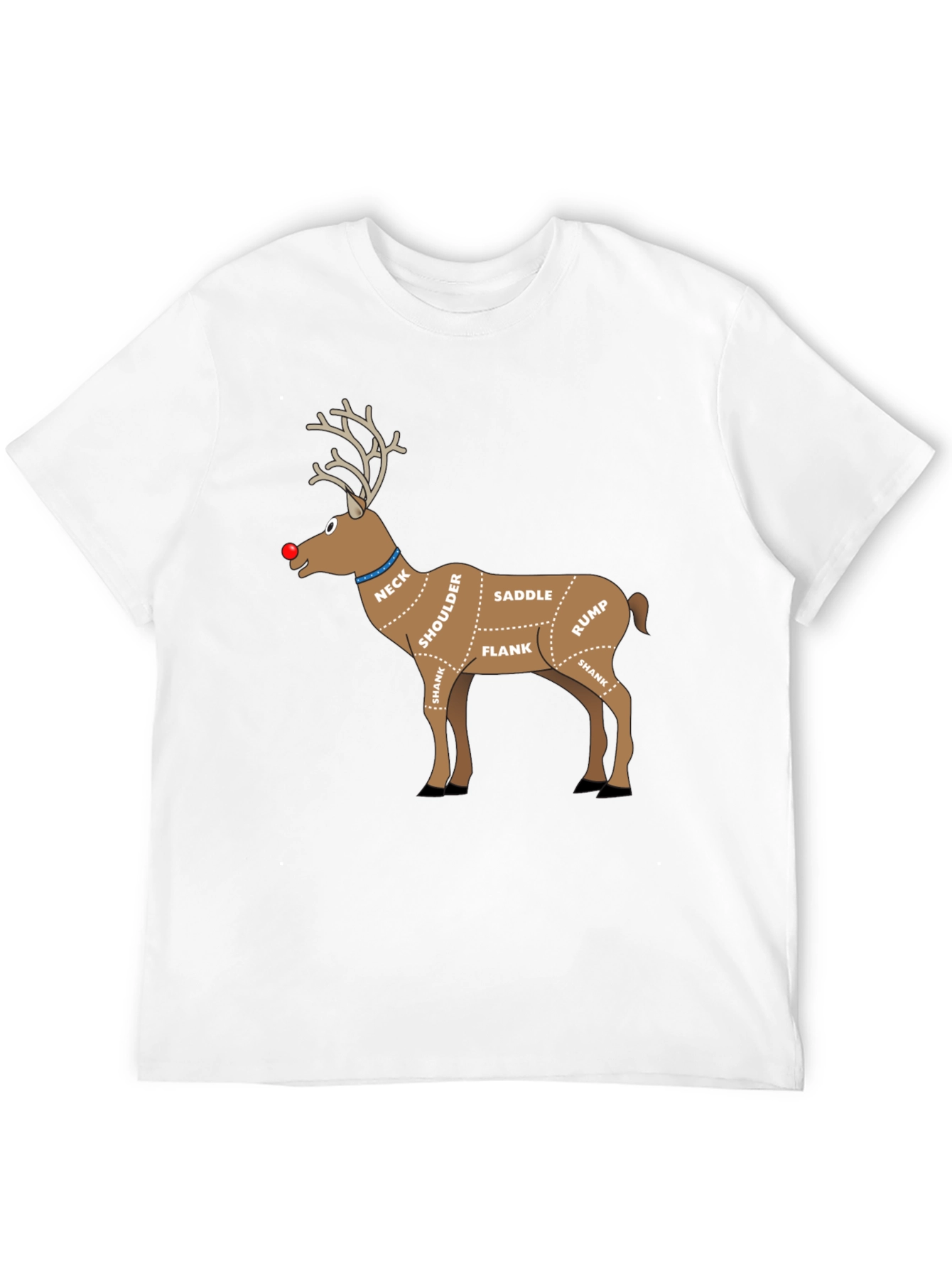 Reindeer Meat Cuts Christmas T-Shirt Funny Xmas Graphic Tee