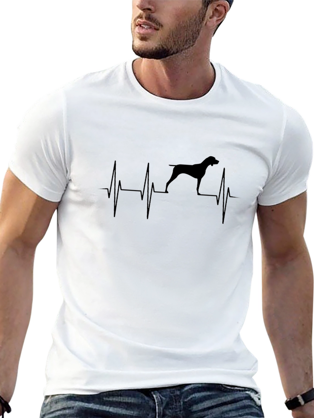 Dog Heartbeat T-Shirt - Black