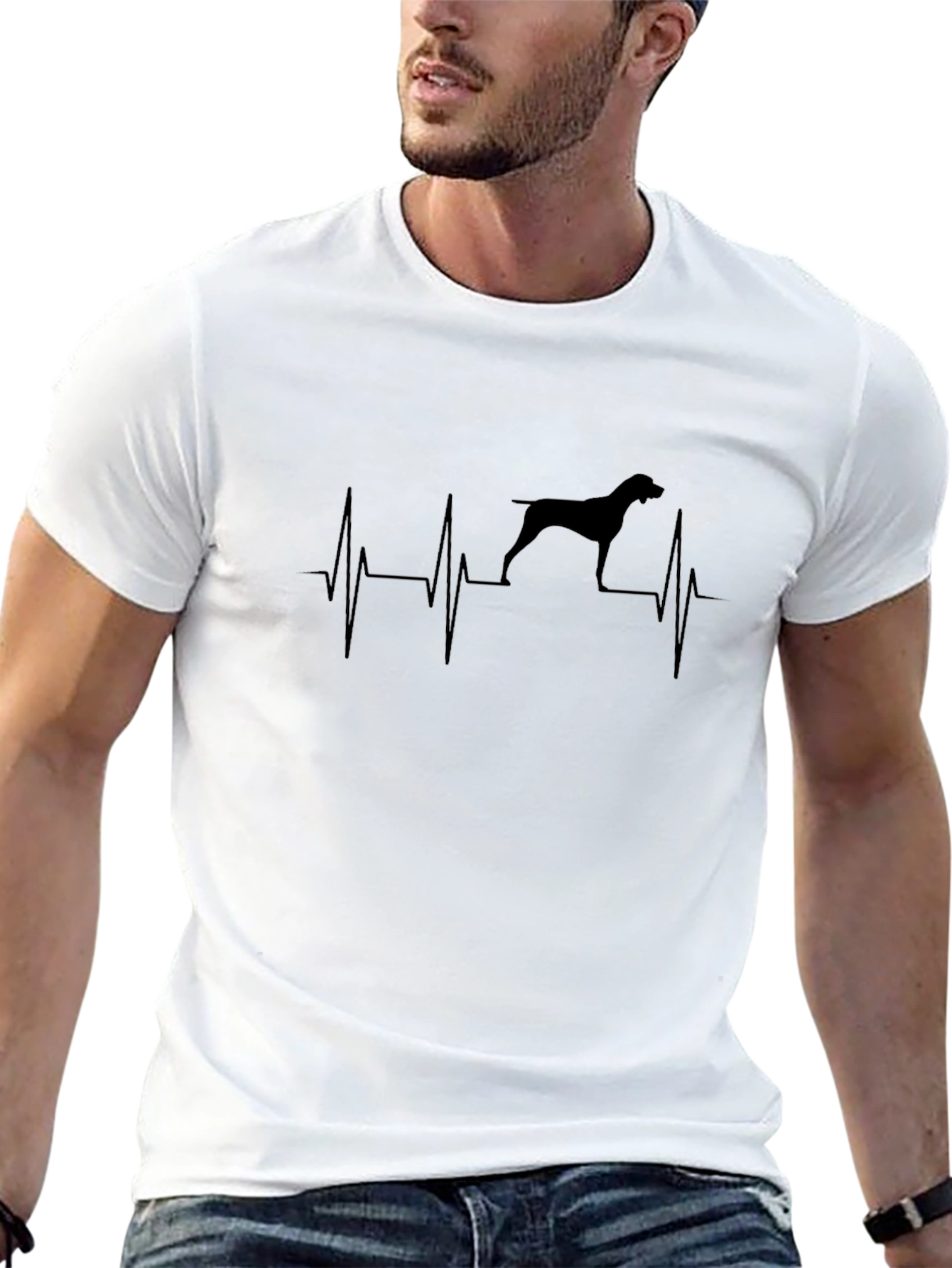 Dog Heartbeat T-Shirt - Black