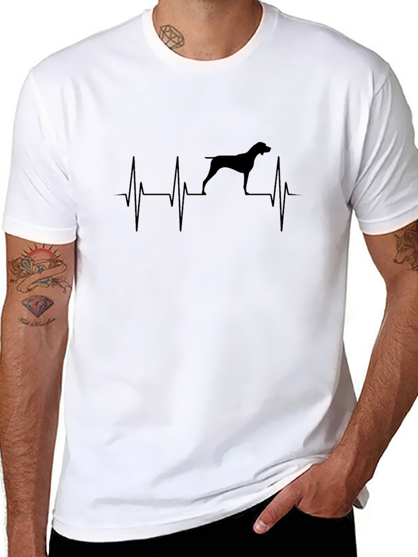 Dog Heartbeat T-Shirt - Black