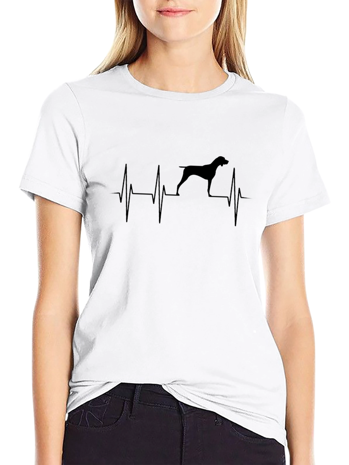 Dog Heartbeat T-Shirt - Black