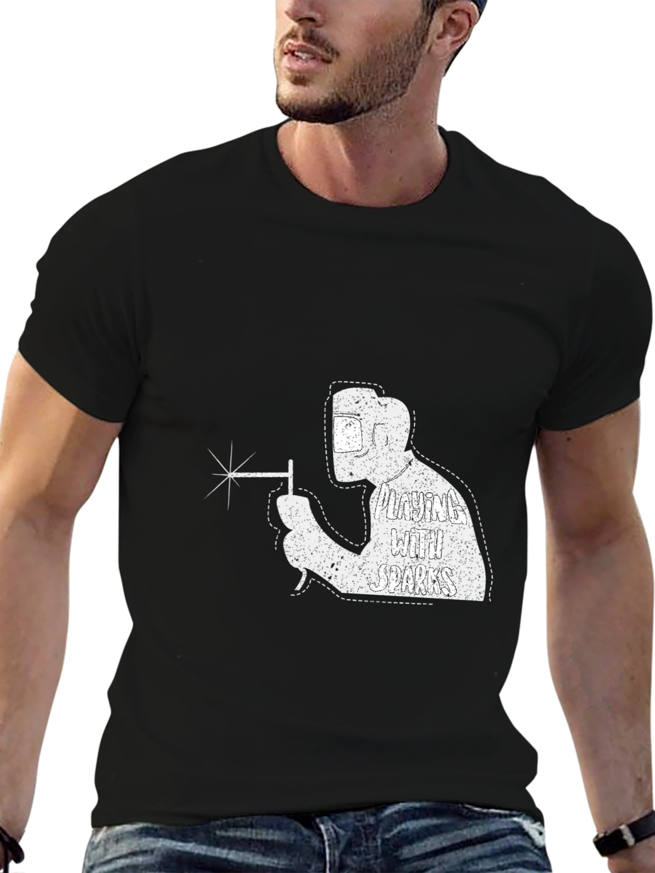 Welding with Sparks T-Shirt - Cool Welder Design