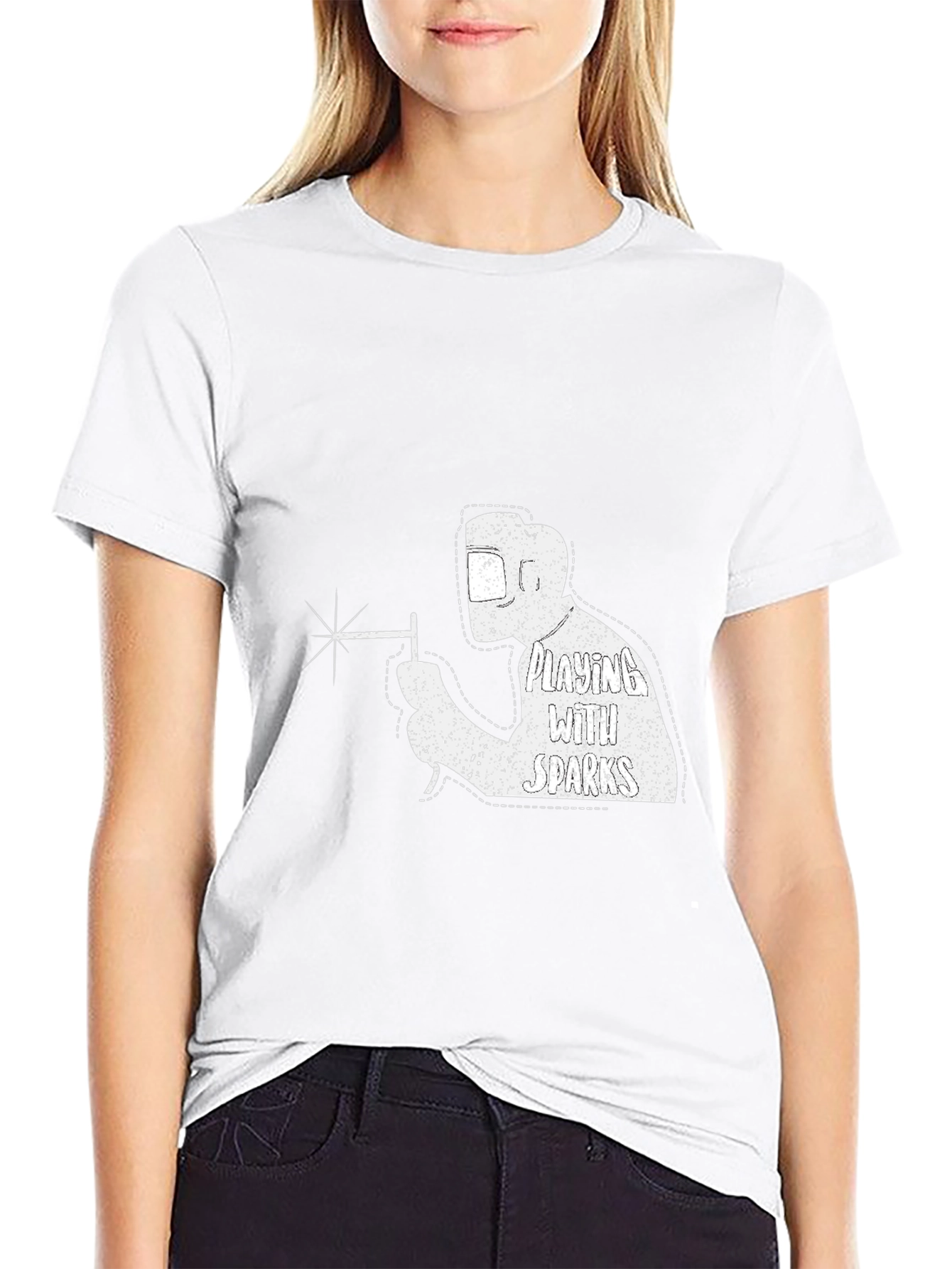 Welding with Sparks T-Shirt - Cool Welder Design