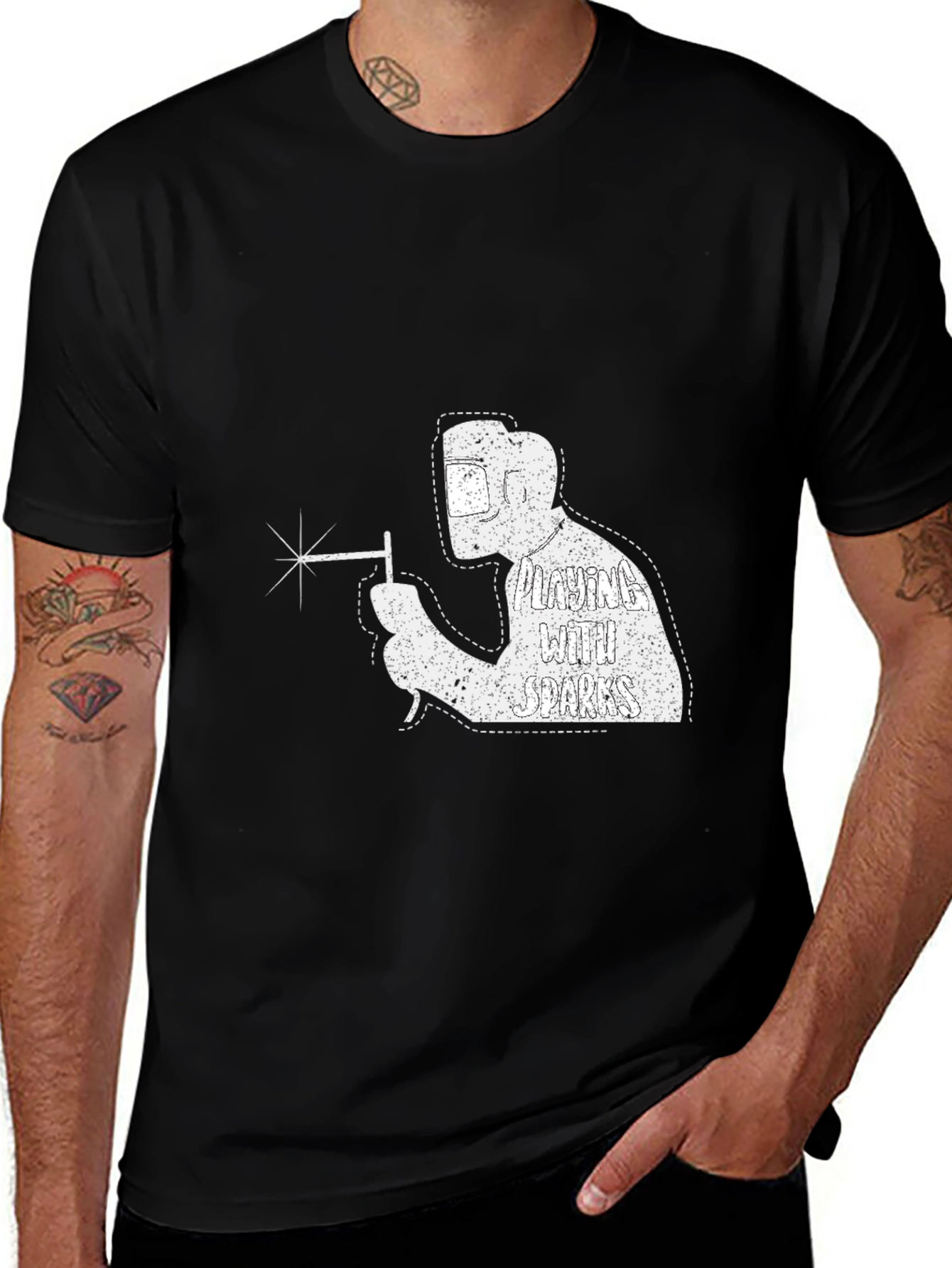 Welding with Sparks T-Shirt - Cool Welder Design