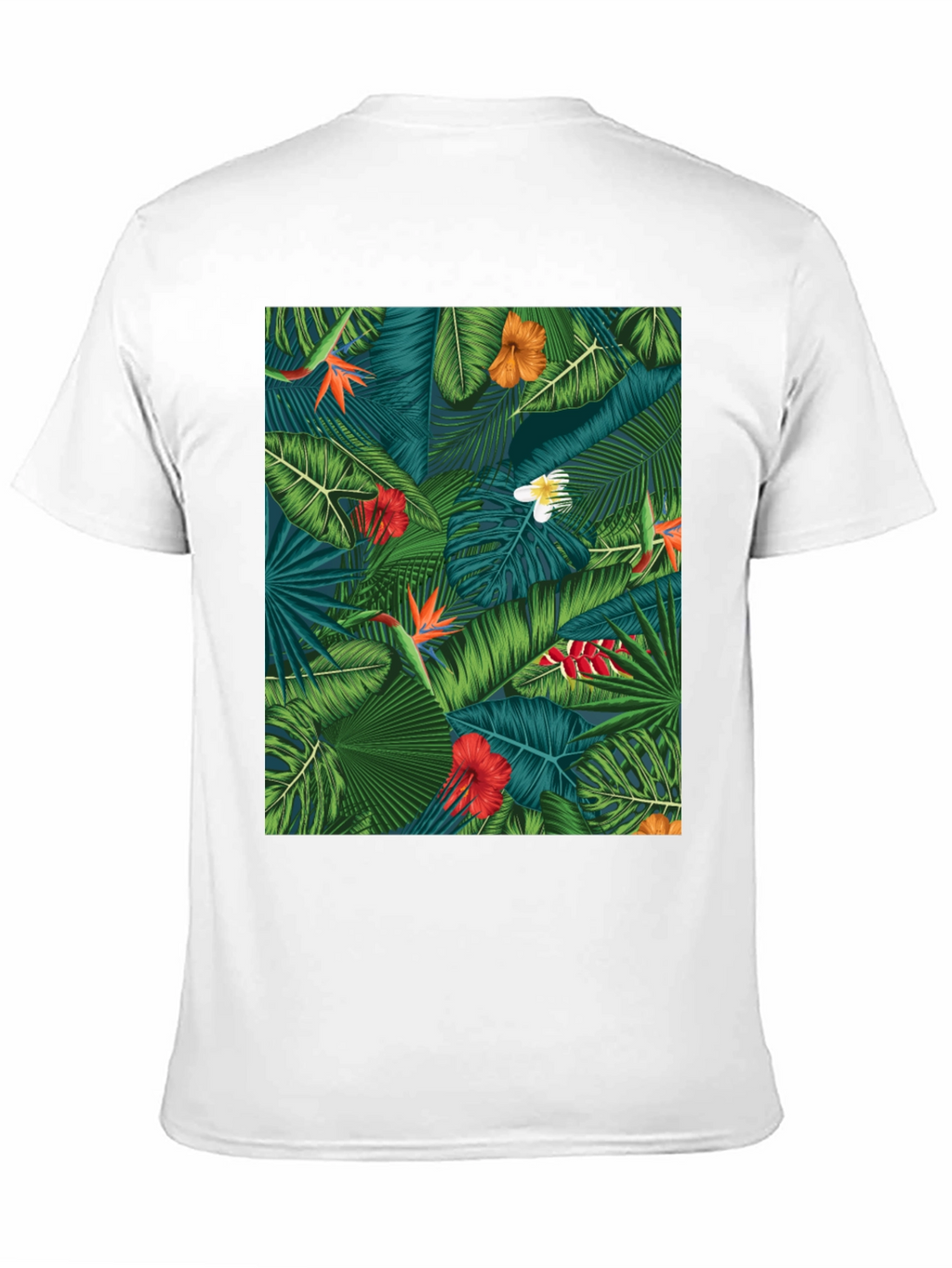 Tropical Floral Print Black T-Shirt