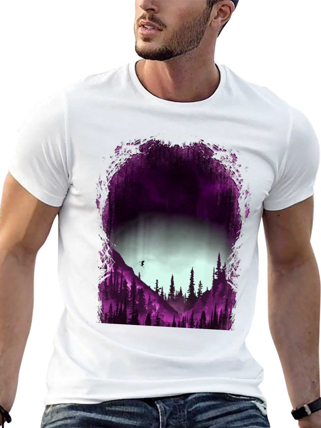 Nature Silhouette Graphic Tee - Mens Black T-Shirt