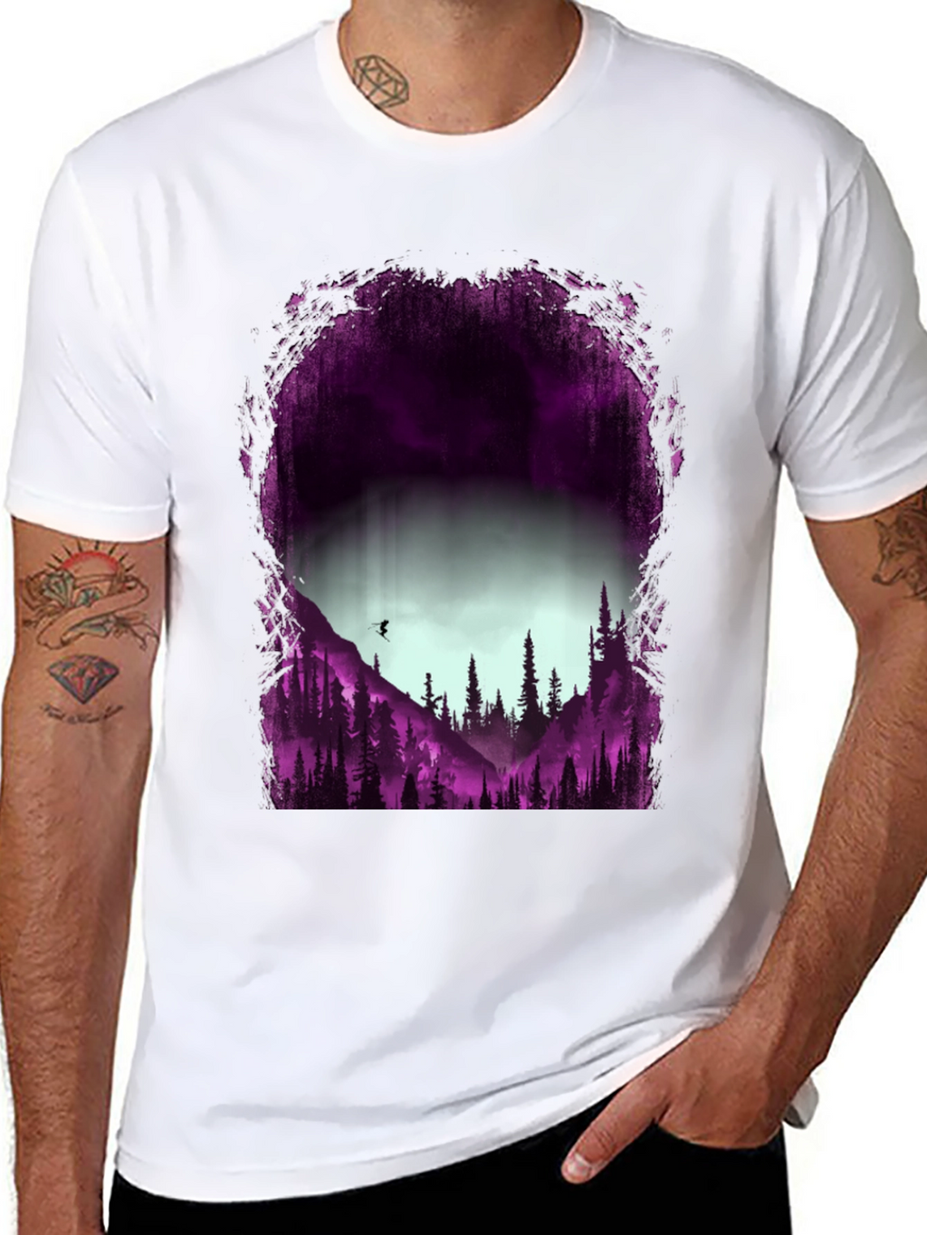 Nature Silhouette Graphic Tee - Mens Black T-Shirt