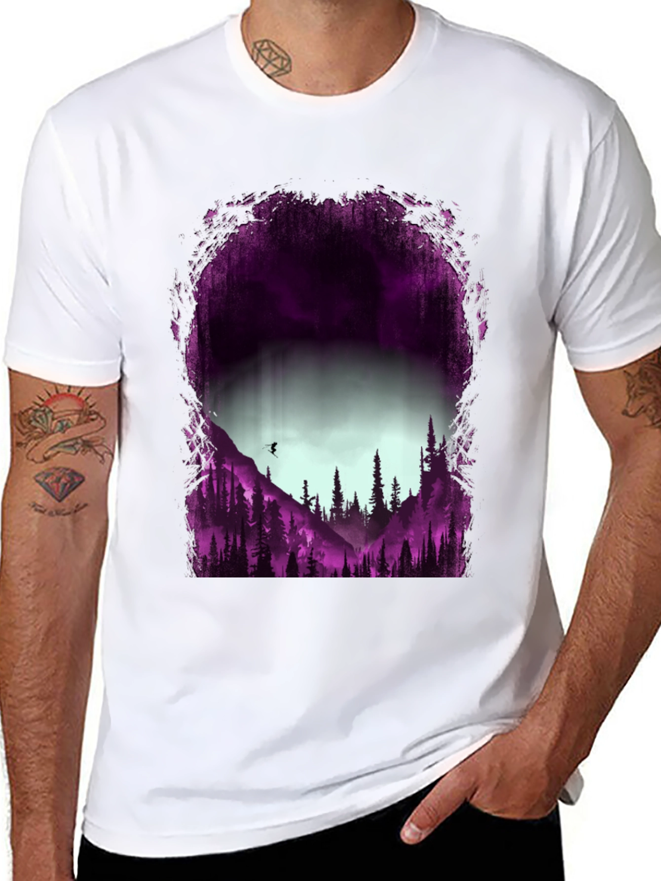 Nature Silhouette Graphic Tee - Mens Black T-Shirt