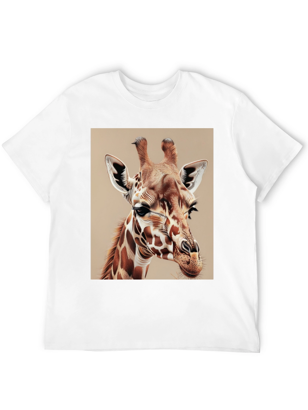 Giraffe Graphic Tee - Mens Black Cotton T-Shirt