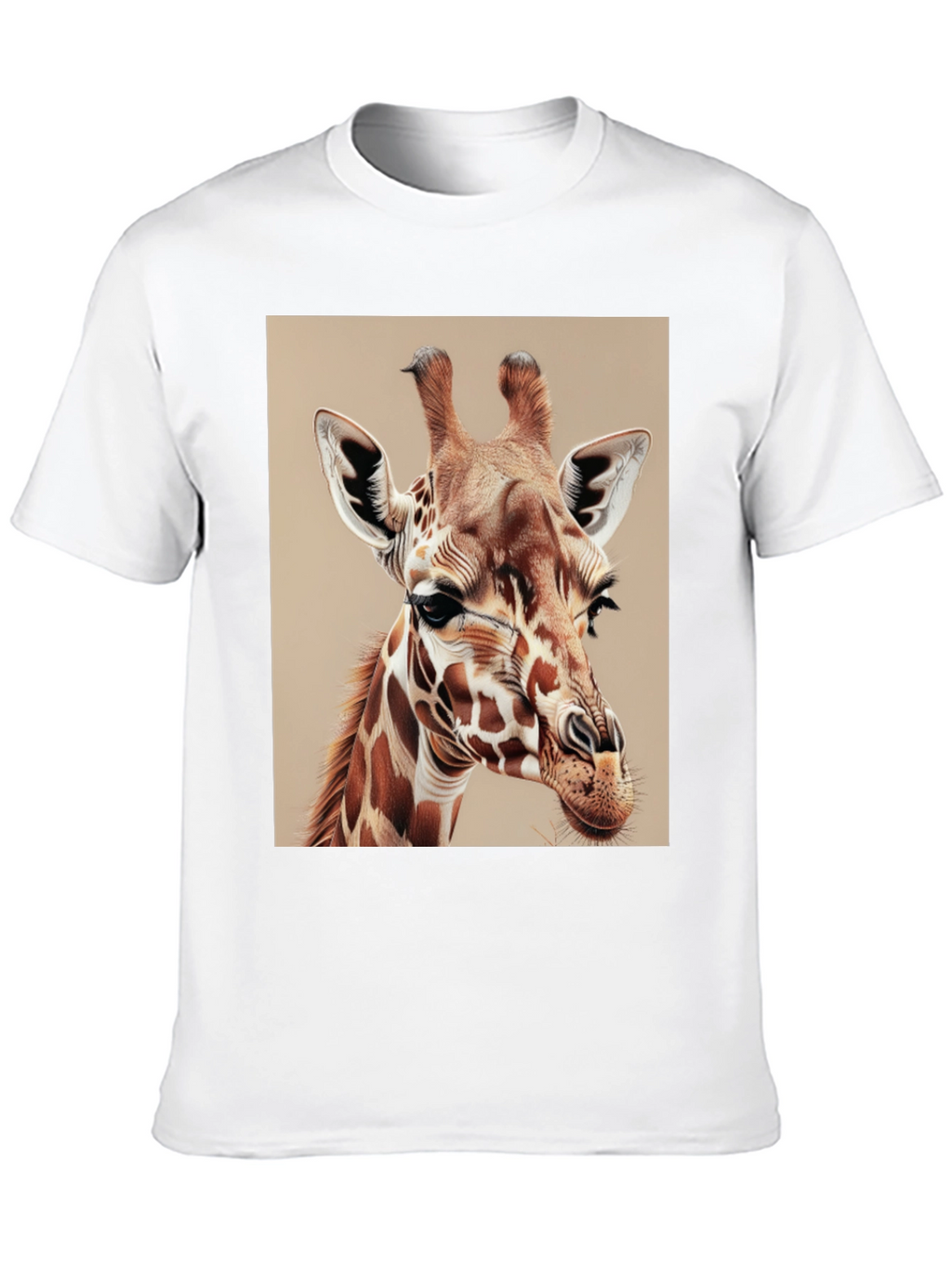 Giraffe Graphic Tee - Mens Black Cotton T-Shirt