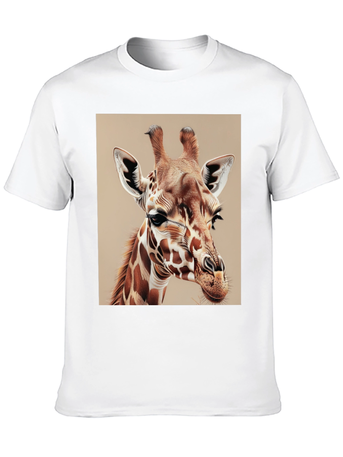 Giraffe Graphic Tee - Mens Black Cotton T-Shirt